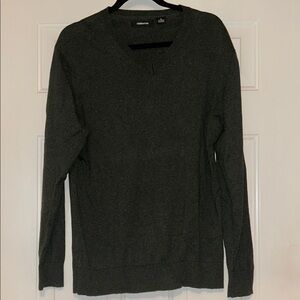 Claiborne Cotton/Cashmere Men’s VNeck Sweater MED Charcoal Classic Winter Preppy